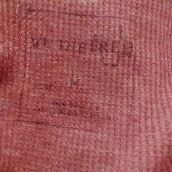 We The Free | Floral Waffle Knit Long Sleeve Earthy Thermal Layer Top | Medium - Picture 8 of 9